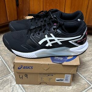 ASICS Gel Challenger 13 Black White & Pink Tennis Shoes Men’s Sneakers 9.5